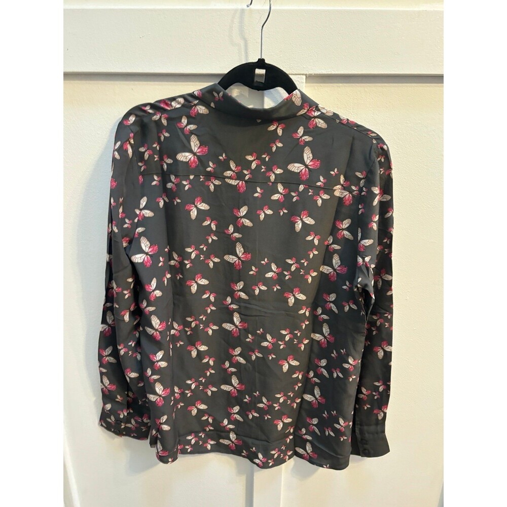 100% silk women’s L butterfly dress shirt